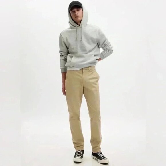 GAP Mens Pants Modern Slim Fit Chinos GapFlex Khaki Tan Size 32x32 - Picture 1 of 14